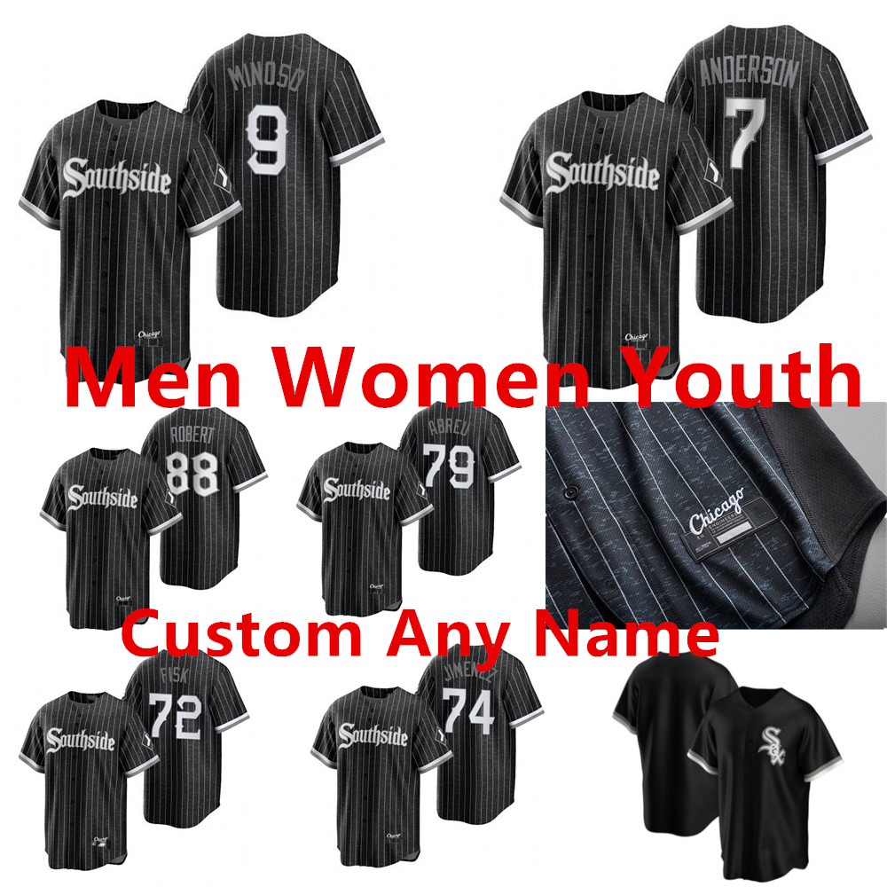 

Southside Tim Anderson White Sox 2021 City Connect Chicago Jersey Yoan Moncada Jose Abreu Yermin Mercedes Nick Madrigal Eloy Jimenez Michael, Blue;black