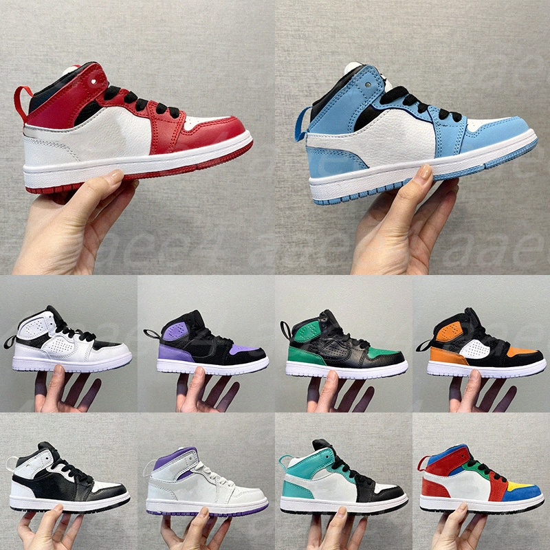 

2022 Dark Mocha jorden jordens1 1s Kids High Basketball Shoes Design University Blue Big Children Atmosphere Grey Midnight Navy boys girls Trainer Sneakers 26-37 B0t, Customize