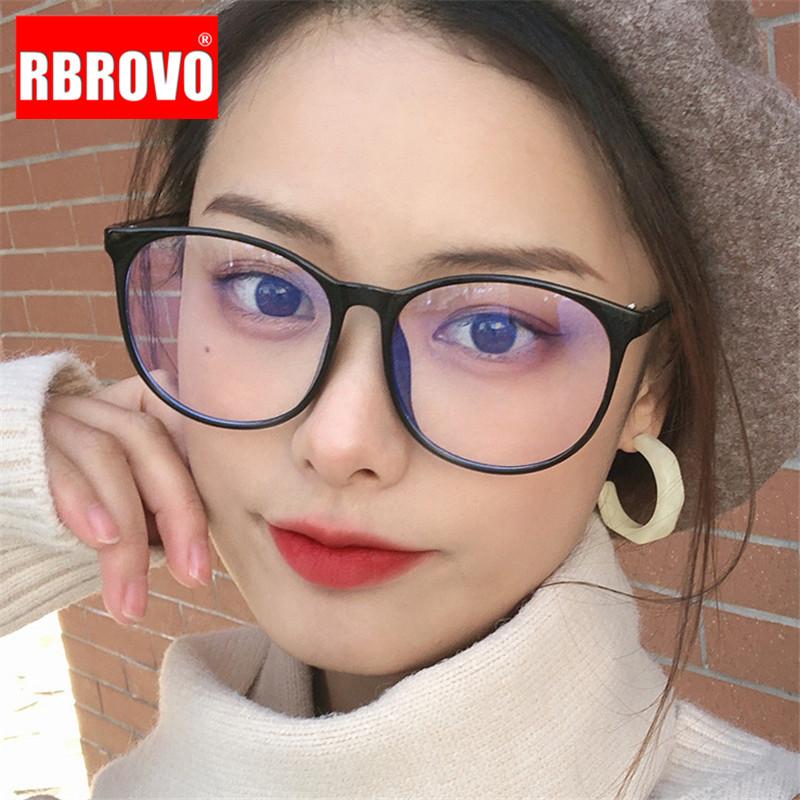 

Fashion Sunglasses Frames RBROVO 2021 Round Oversized Glasses Frame Women Blue Light Women/Men Luxury Eyeglasses Brand