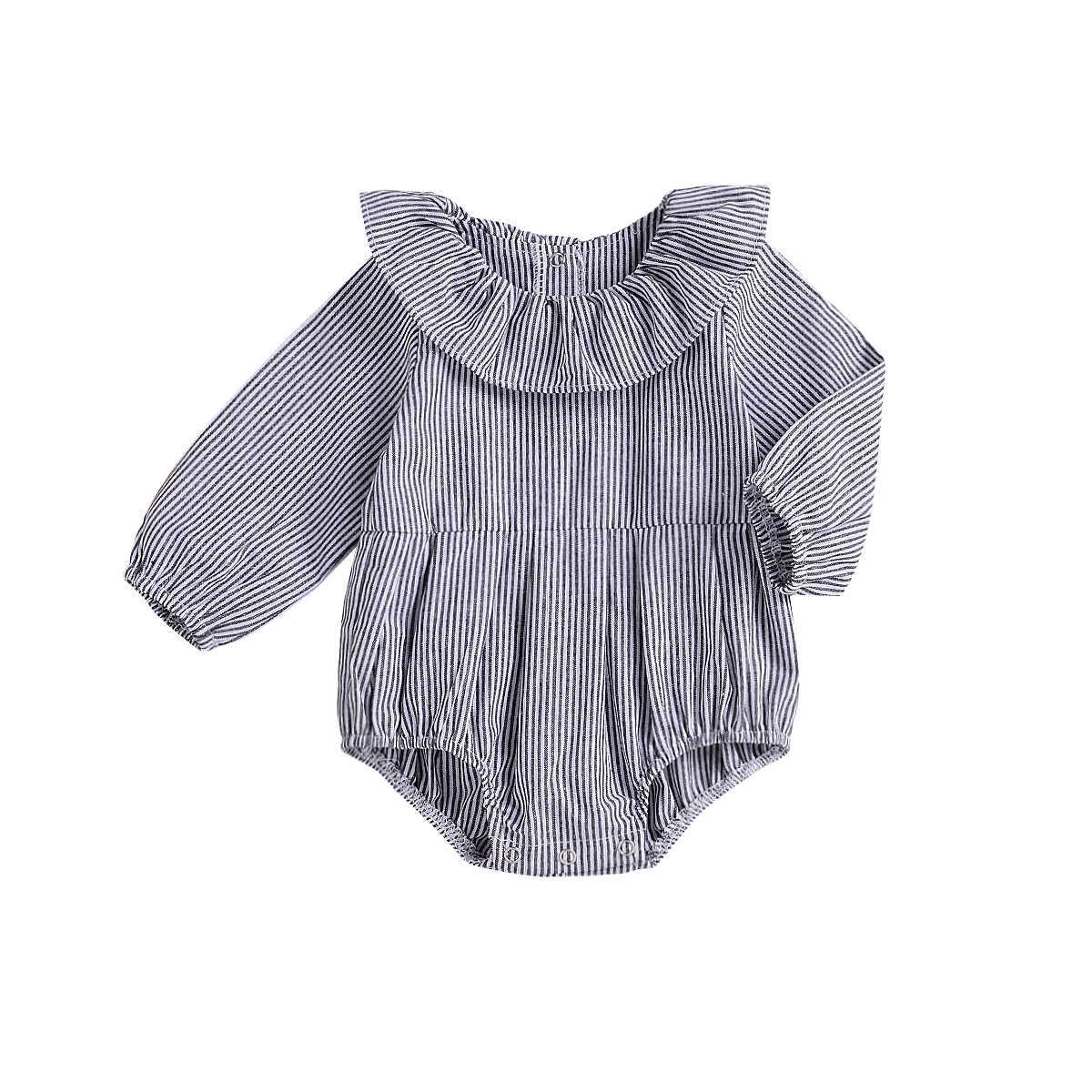 

Autumn Infant born Baby Girl Stripe Rompers Long Sleeve Baby Girl Jumpsuit Playsuit Baby Girls Clothes 210722, Red
