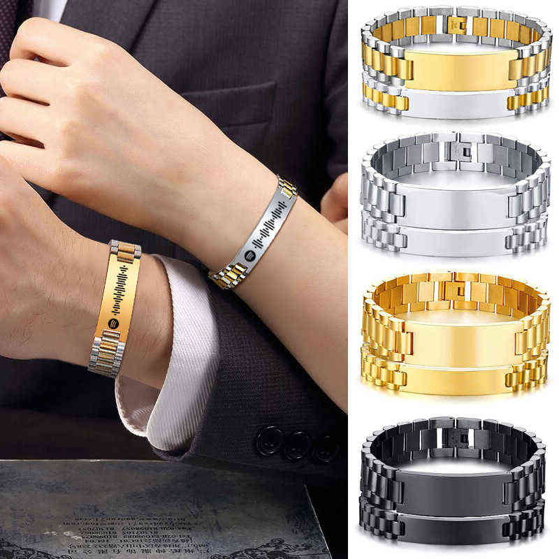 

Customize Couple Jewelry Bracelet Engravable Luxury Watchband for Men Women Stainless Steel Rollie Chain Link Bracelets