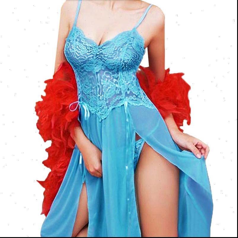 

sleep wear nightgown nightwear womens sleepwears lingerie lace slits nightdress v neck nightie vintage sleepwear female pijama, Black;red