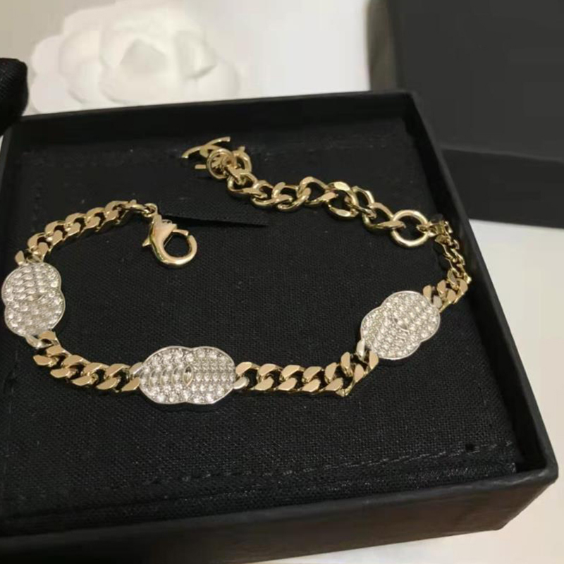 

LUXURY Bracelets Jewelry for Women TP Link Deco Letter C Bracelet Pattern Designer Handband Brass with Diamond X1108B, Golden