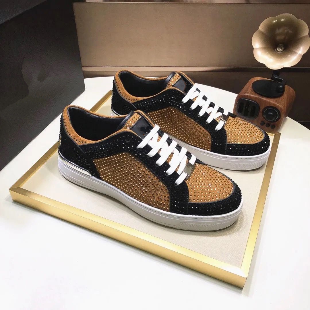 

Men's platform skullscale designer shoes topbovine leather iron grey high quality fashion in popular women's mjjj00010