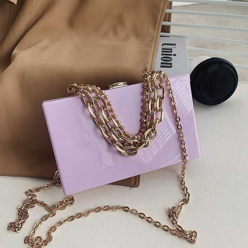

Women 2021 Acrylic Candy Color Fashion Dinner Handbag Chain One Shoulder Msenger Bag, White