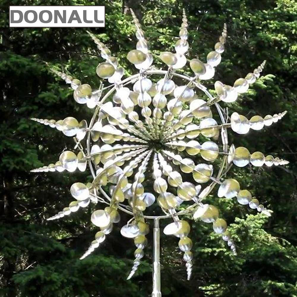 

Unique and Magical Metal Windmill 3D Wind Powered Kinetic Sculpture Lawn Metal Wind Solar Spinners for Yard and Garden Decor