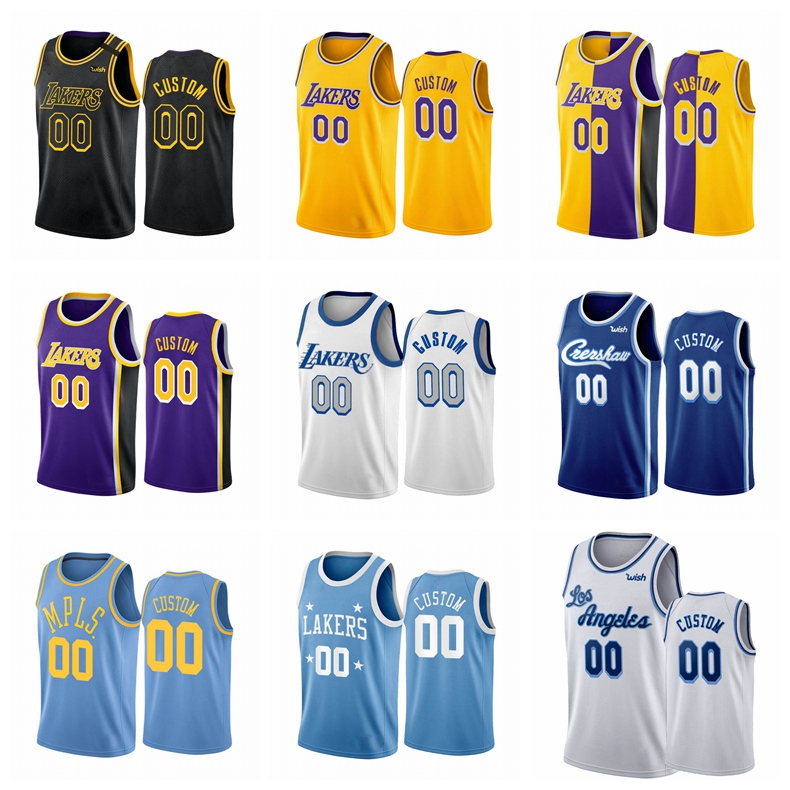 

Los Angeles Lakers MEN Custom 2020 Mamba Women Youth Blue Basketball Jersey S-6XL, Black