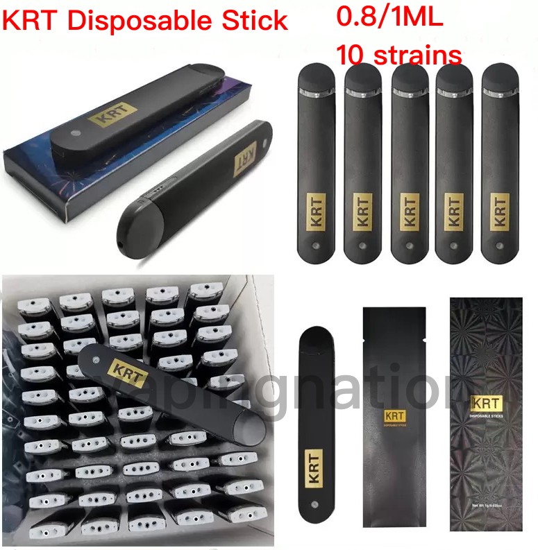

krt disposable stick delta 8 Vape Pen With packaging box empty vaporizer Thick Oil Pod System