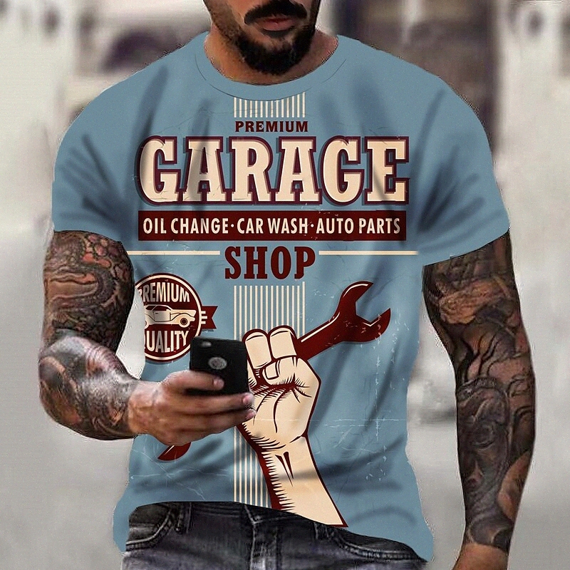 Men's Tee T shirt 3D Print Graphic Letter Plus Size Crew Neck Casual Daily Short Sleeve Tops Basic Vintage Designer Slim Fit A C D / Summer
