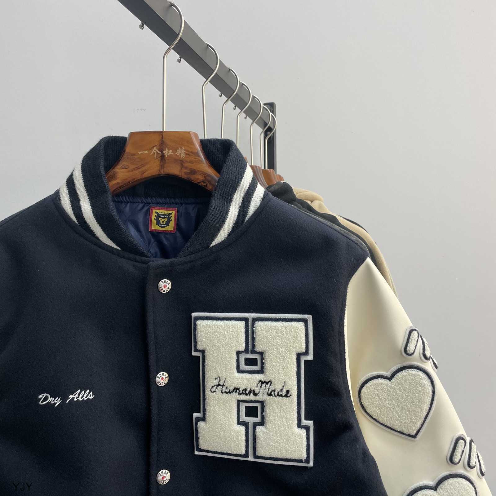 

Right Version of Nigo Human Made the Autumn and Winter New Maonipi Sleeve Baseball Jacket CoupleYJY S5ZKdesigner, White;black