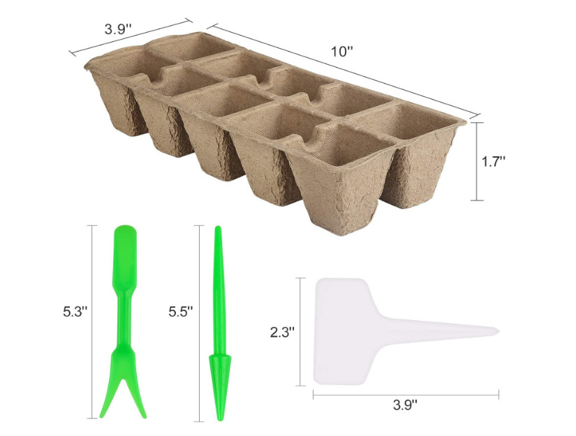 

2*5 Hole Biodegradable Paper Plant Nursery Pots Seed Growing Tray Seeding Herb Nutrition Cup Kit with Label