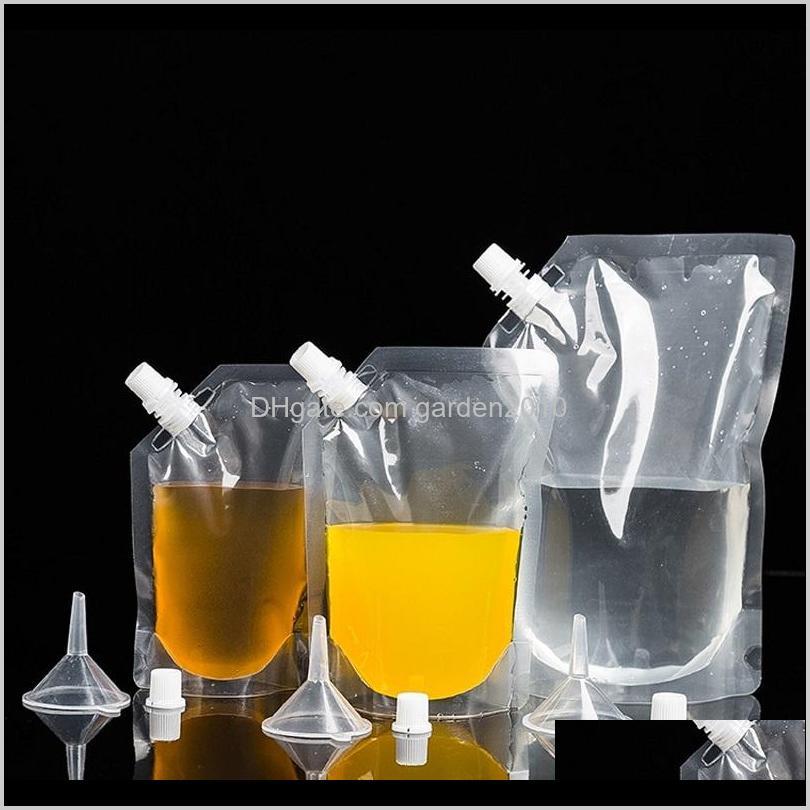 

Other Drinkware 250Ml 400Ml 500Ml Reusable Drinking For Juice With Funnel Transparent Beverage Bag Liquor Pouch Wb2180 50Ddo Vfnhz