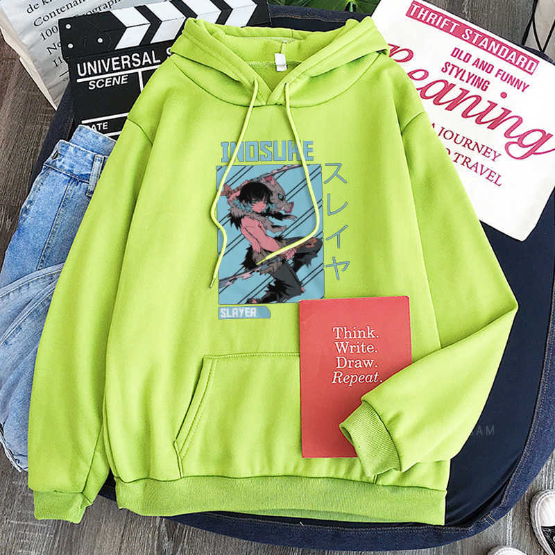 

2021 Anime Demon Slayer Patchwork Hoodies Men/Women Harajuku Funny Manga Hashibira Inosuke Print Fashion Streets Sweatshirts Top Y0804, Blue