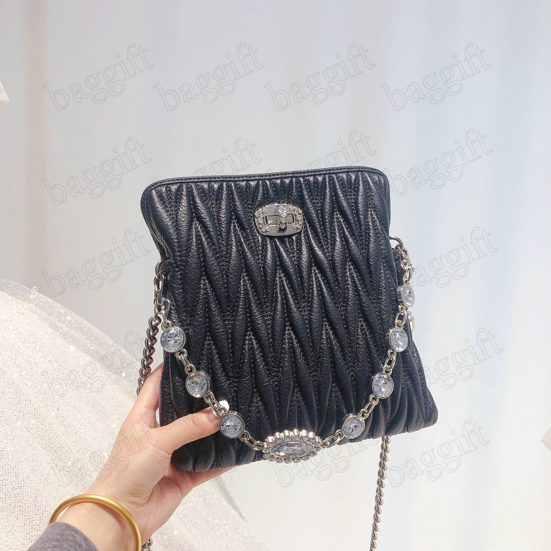 

Designer Iconic Matelasse Napa Crystal Pearl Chain Shoulder Bags Soft Lambskin Leather Luxurys Womens Designers CrossBody Metal Diamond Chains Clutch, For make up difference fees;no bag