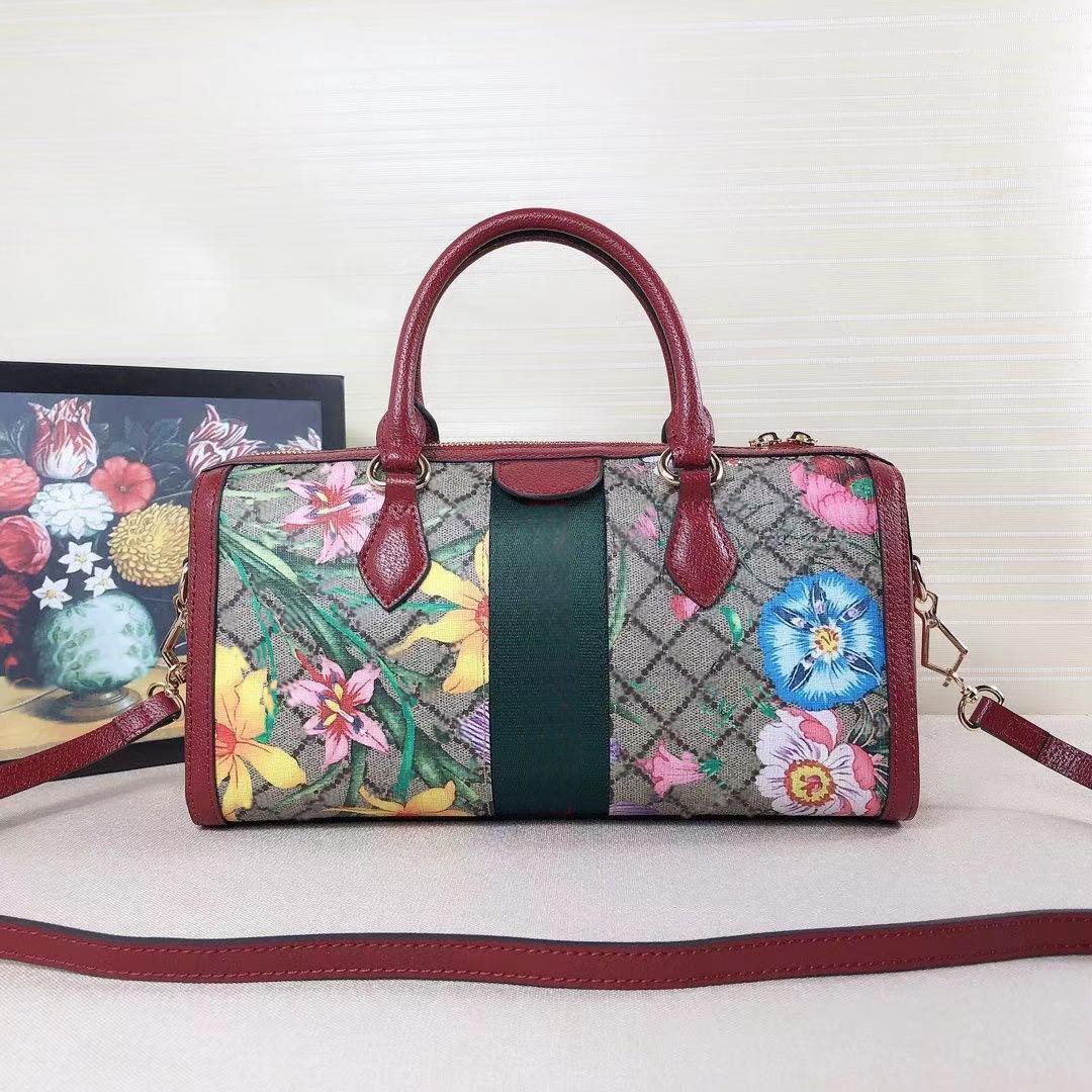 

2021 high quality shoulder bag women's flower leather pillow bag size 32 cm