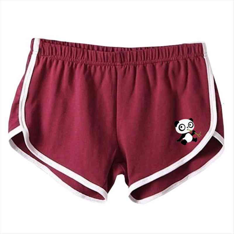 

cartoon eating bamboo panda printing women shorts summer pant skinny stretch casual sport fashion trend swimwear female, White;black