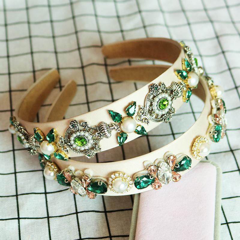 

Hair Clips & Barrettes Baroque Luxury Pearl Princess Crown Tiara Rhinestone Diadem Women Headbands Bridal Accessories Children's Performance