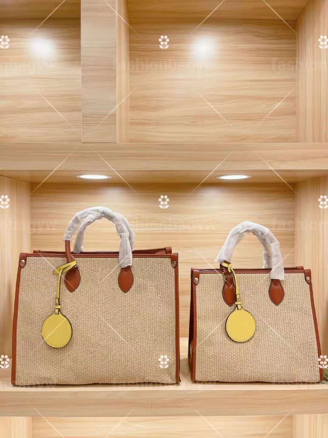 

High quality fashion Shoulder Bags woman handbag onthe vintage sunshine straw summer leather handle design luxury letters designer adornment sweet 42cm 32cm, 88888888