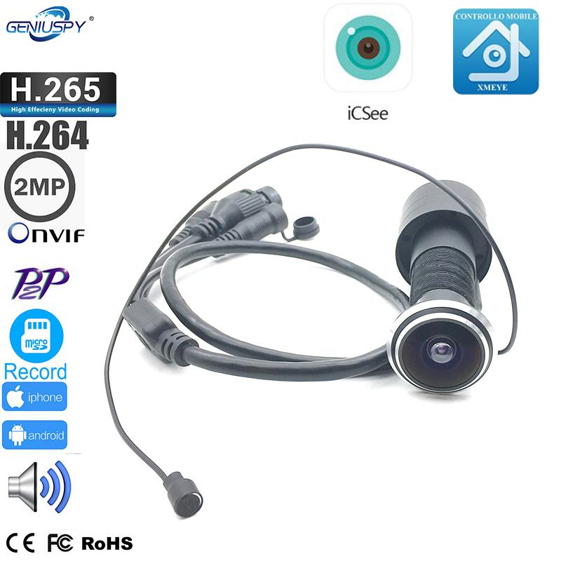 

Cameras H.265 Sony IMX307 1080P P2P Onvif Peephole Door Eye Hole Camera With Audio IP Surveillance 1.78mm Lens Fisheye Phone Remote View