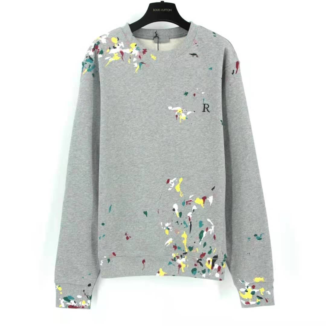 

21FW Italy letters sweater Printed Sweatshirt Couple Casual Street Outdoor Men Women Sweater zdld0613., Gray