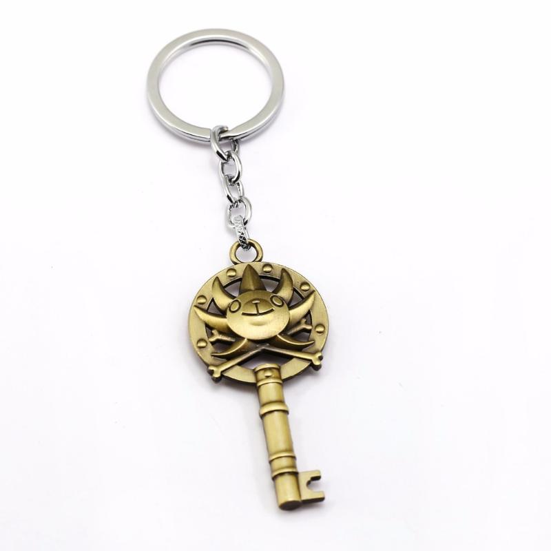 

Keychains Jewelry Key Chain Hollow One Piece Luffy Pirates Group Sunshine Key-shaped Pendant Keychain