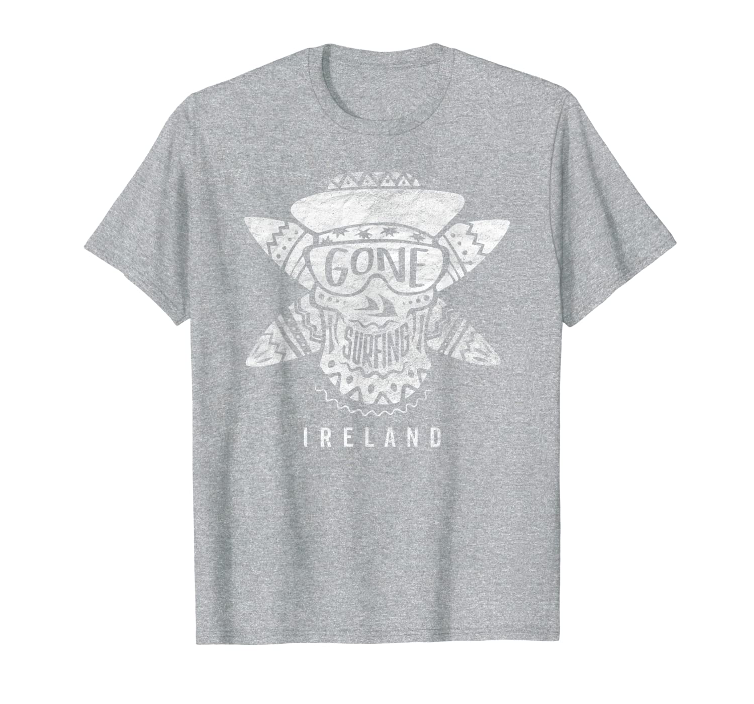 

gone surfing ireland t-shirt, White;black