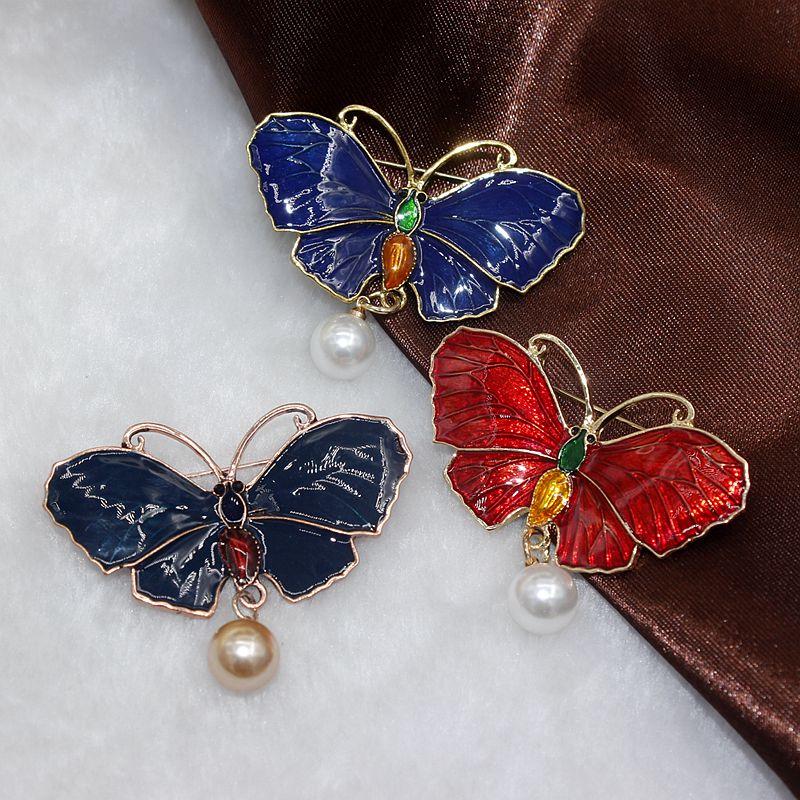 

Pins, Brooches 2021 Brooch Oil Dripping Butterfly Simulation Insect Cartoon Modeling High Grade Lady Coat Accessories