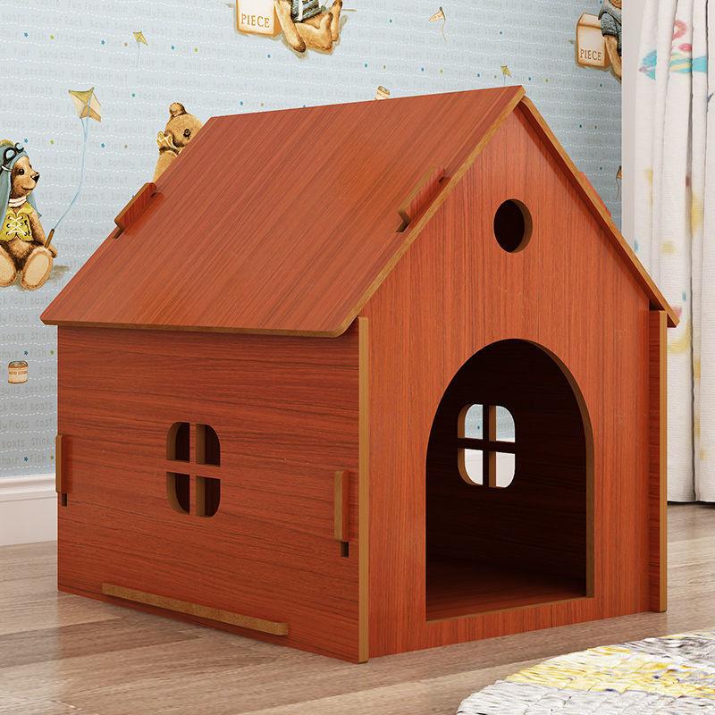 

Kennels & Pens Removable Wooden Dog Cat House The Window Breathes Design Pet Villa Bottom Antiskid Configure Door Opening Closing Nest