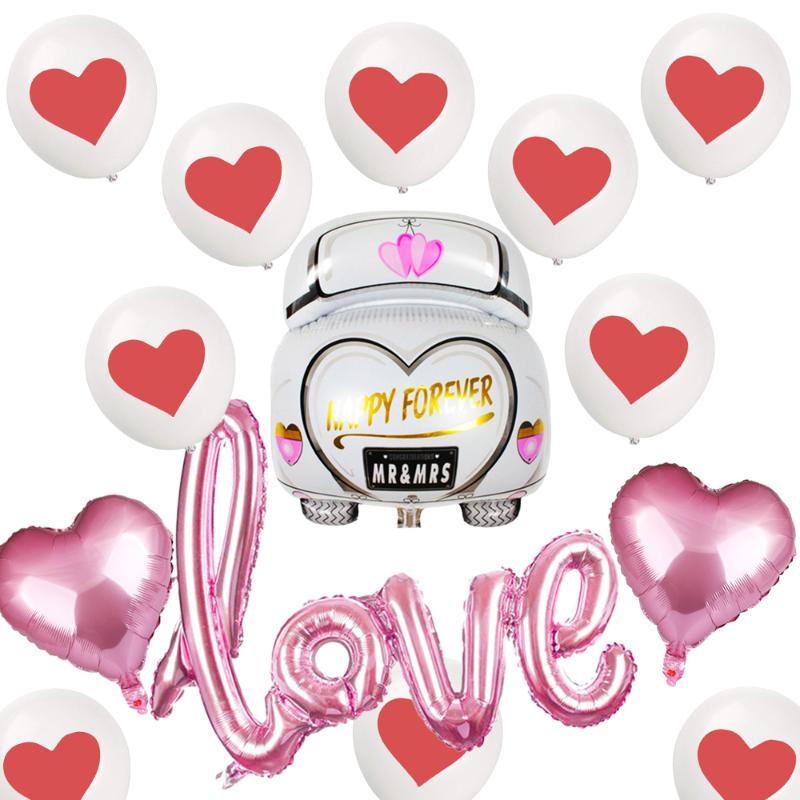 

Party Decoration Romantic 12 Inch Red Foil Love Heart Latex Helium Balloons Happy Valentines Day Wedding Engagement Surprise Decorations