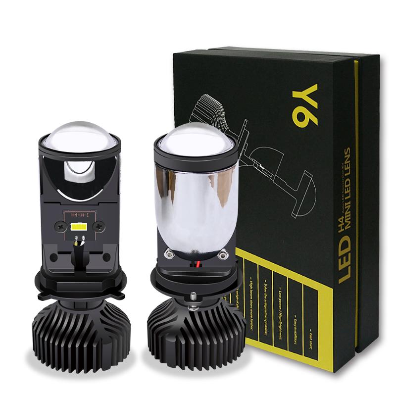 

Car Headlights 2PCS Y6 LED H4 Headlamp Tricolor Lens Fisheye Lamp Far And Near Integrated Mini HD Super Bright Headlight Bulb Light