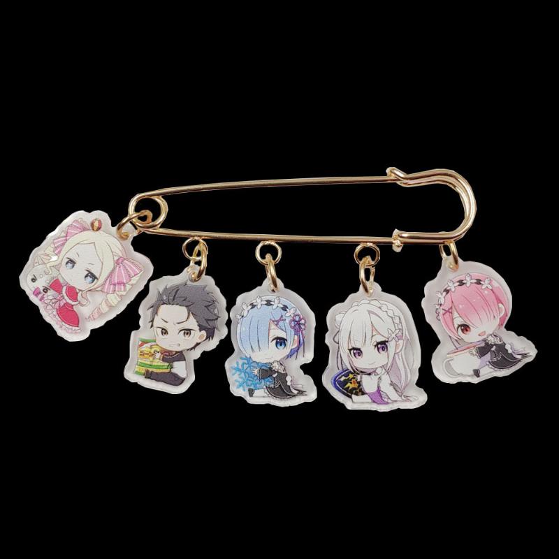 

Pins, Brooches KC Gold Plated Acrylic Anime Cartoon Re:Life In A Different World From Novel Brooch Overcoat Bag Badge Women Men Gift, Gray