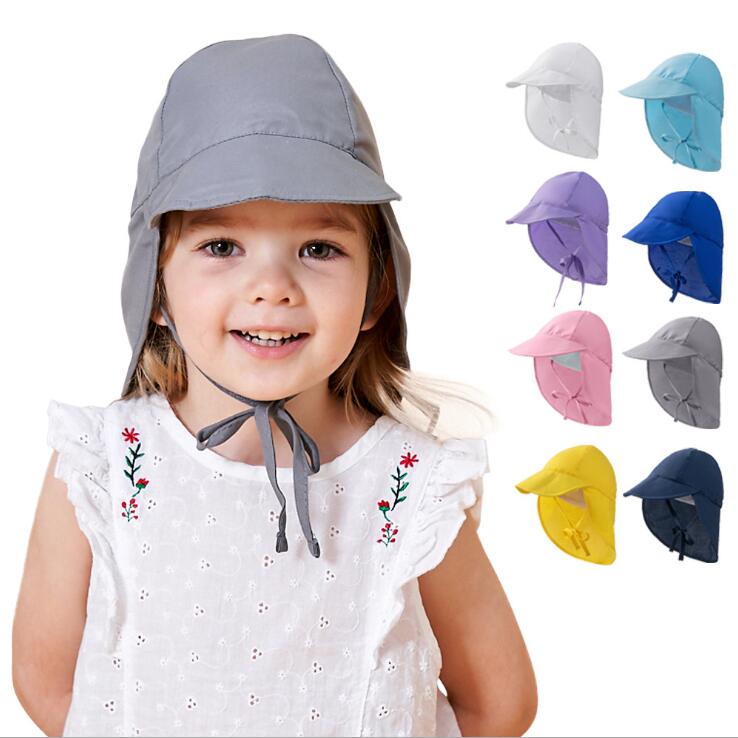 

Kids Turban Cap Plain Bucket Hats Summer Beach Hat Casual Sunscreen Caps Foldable Protection Breathable Visor Fashion WMQ1303, S 44-48cm 6-24m