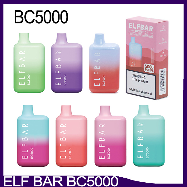 

Original ELF BAR BC5000 E Cigarettes Disposable Vape 13ml MESH Coil Pods 650mah Recharged Battery Vapes Box Device