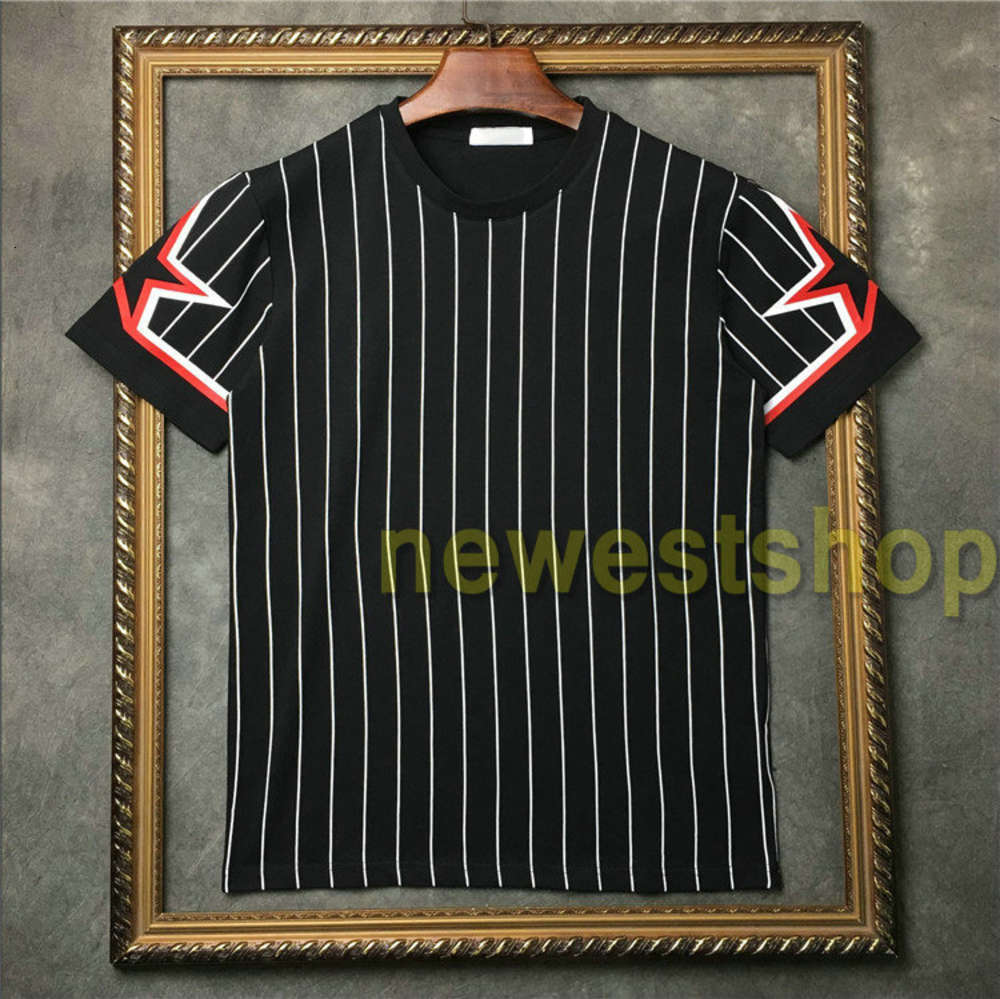 

2020 new style Designer mens star print T shirt fashion pentagram star striped print T shirt mens Cotton Casual tee Designer t shirts, White;black