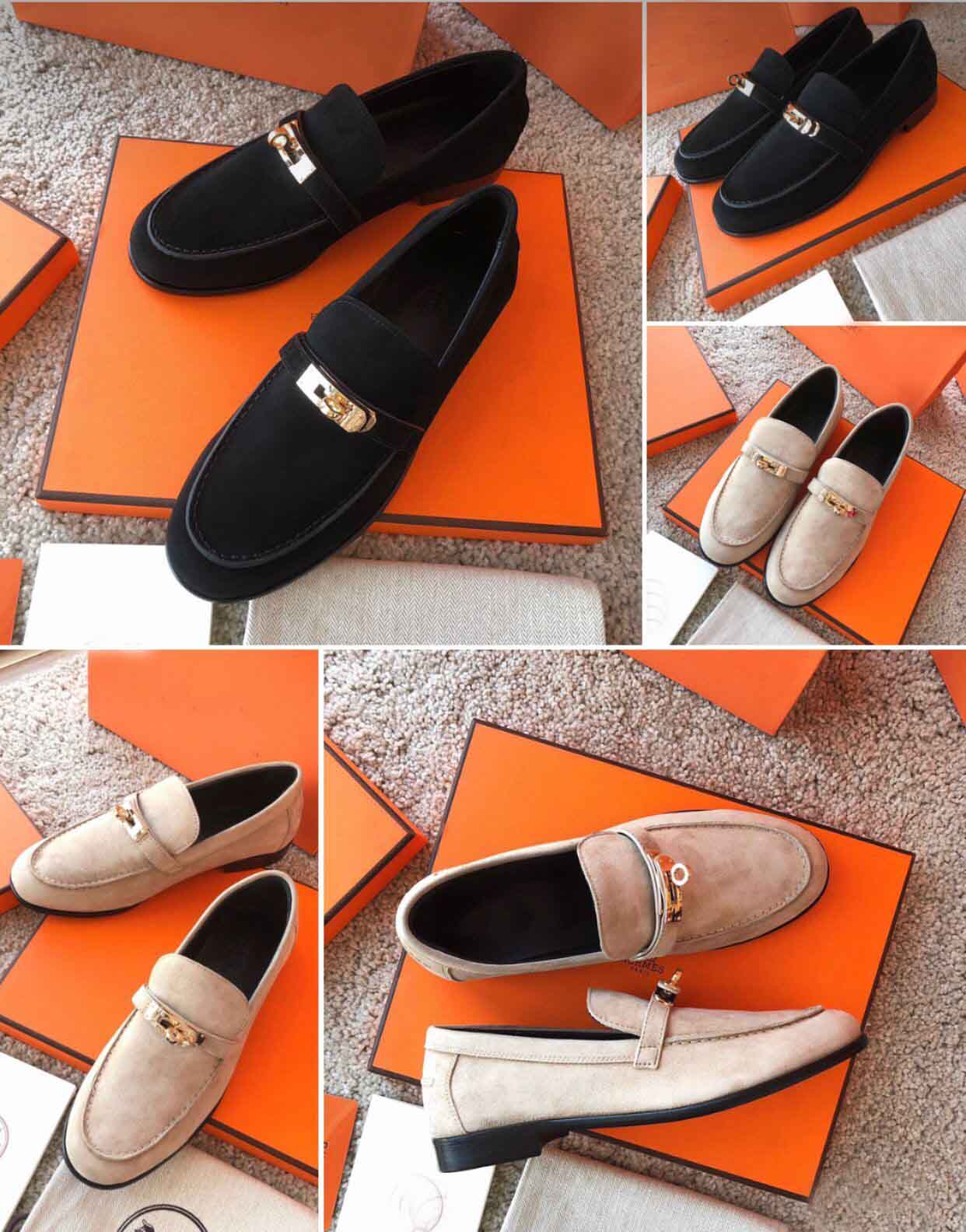 

Comfort Walking Women Destin Loafer Shoes Black Nude Brown Calfskin Leather Slip On Casual Palladium Kelly Buckle Lady Moccasins EU35-40