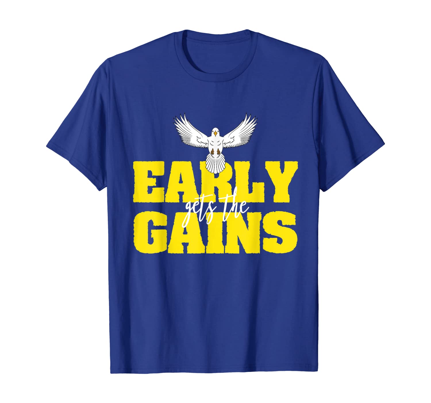 

Early Bird Gets The Gains - Bird T Shirt, White;black