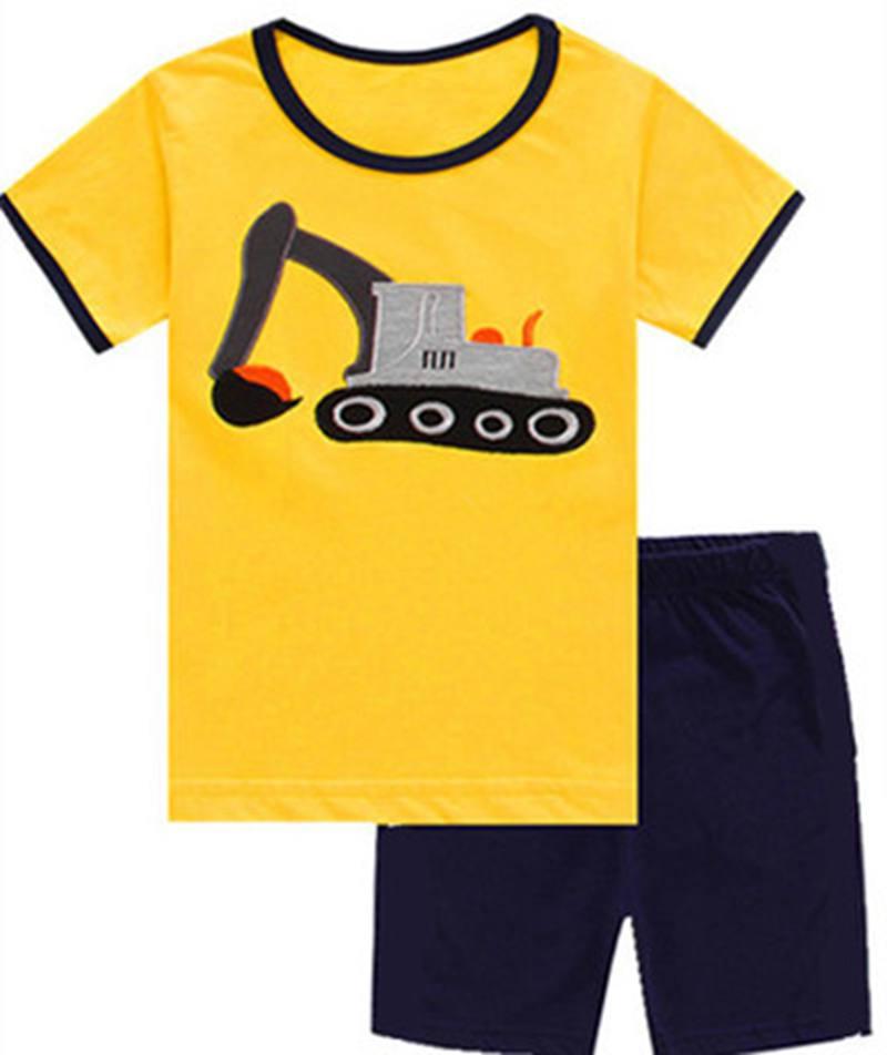 

Children's Pajamas Summer Short-Sleeved Kids Pyjamas Baby Pijamas Boy Girls Nightgown Homewear Sleepwear Set S012 Clothing Sets, Color as shown