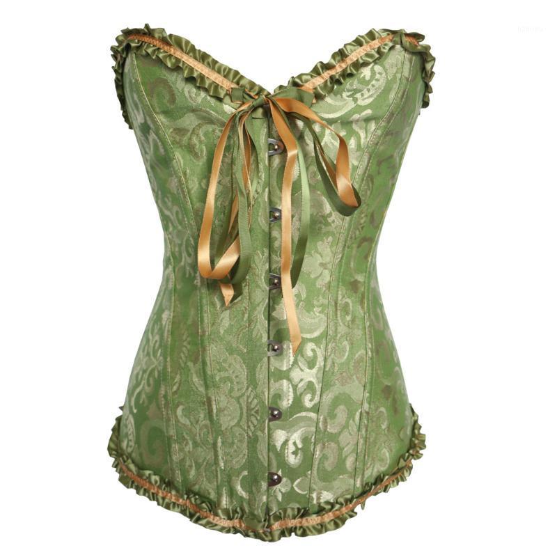 

Bustiers & Corsets Corset Lingerie For Women Sexy Lace Bustier Waist Cincher Bodyshaper Costume Gothic Top Court, Green