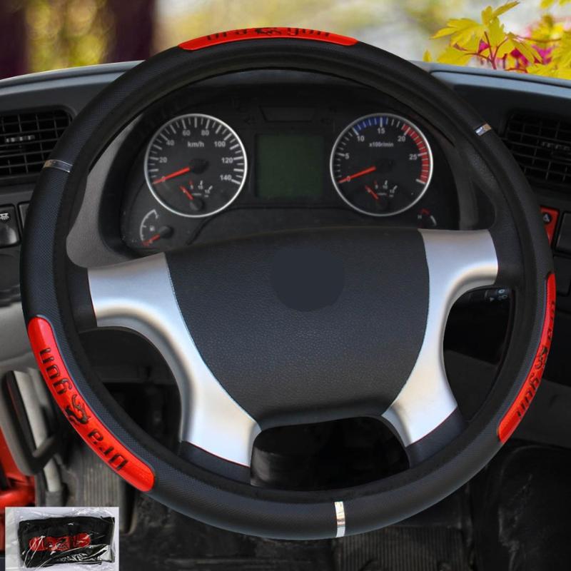 

Steering Wheel Covers Car Truck PU Leather Embossed Cover Steering-Wheel For Auto Diameters 36 38 40 42 45 47 50CM 7 Sizes To Choose