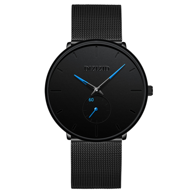 

Wristwatches DIZIZID Men Casual Slim Black Mesh Steel Wrist Sport Watch Fashion Mens Watches Top Quartz Relogio Masculino, Silver