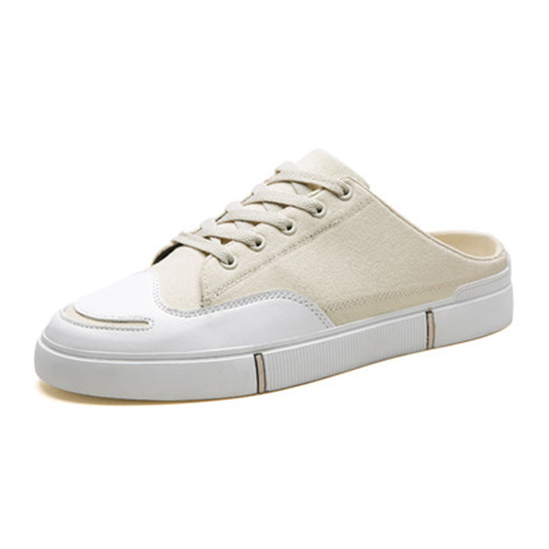 

Walking shoes casual men canvas personality breathing half to 210827, Black