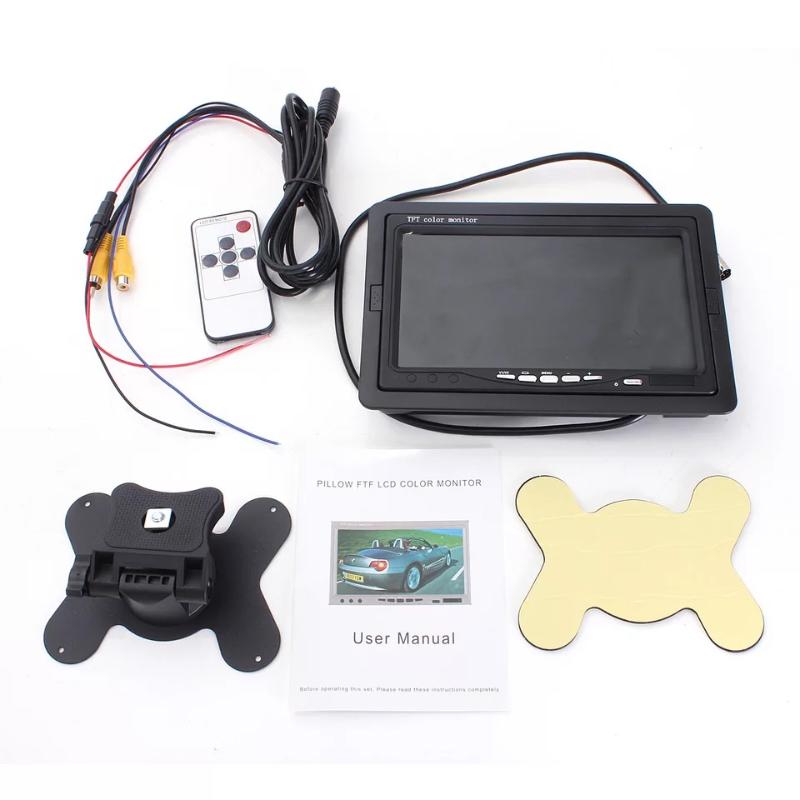 Caméras de recul de voiture Capteurs de stationnement TEXOSA Moniteur universel Écran 7" pour caméra de recul Écran LCD TFT Couleur numérique HD