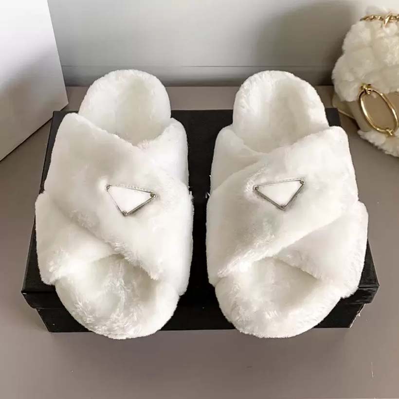 

2021 Luxury designer Womens Slippers Ladies wool Slides Winter fur Fluffy Furry Warm letters Sandals Comfortable Fuzzy Girl Flip Flop Slipper With Box, #5