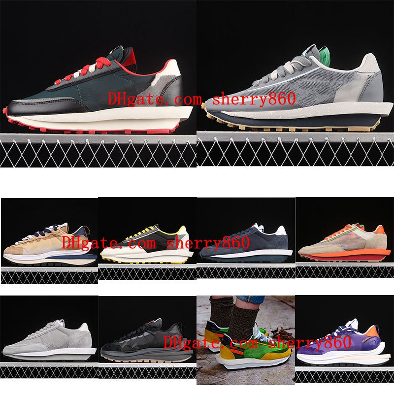 

2021 Nlke Running Shoes Dark Iris Sesame Blue Void Sacais X Waffle LDV VaporWaffle Pegasus Nylon Black White Off Trainers Sneakers, Picture 6