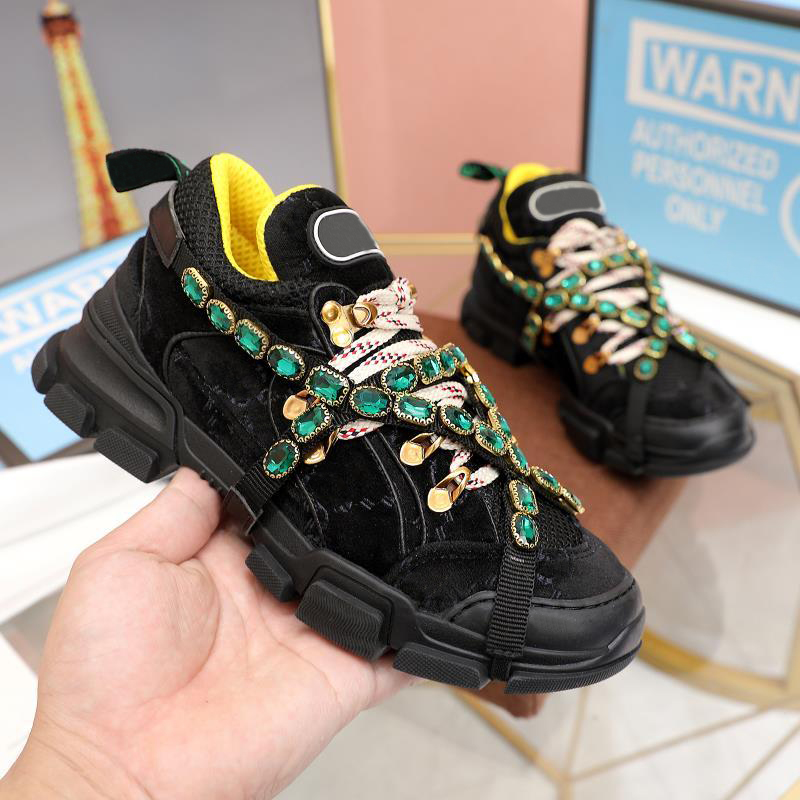 

Men platform hiking shoe sneakers Women diamond chain casual sports shoes fashion top designer couples runners trainers box large size 35-45, 14