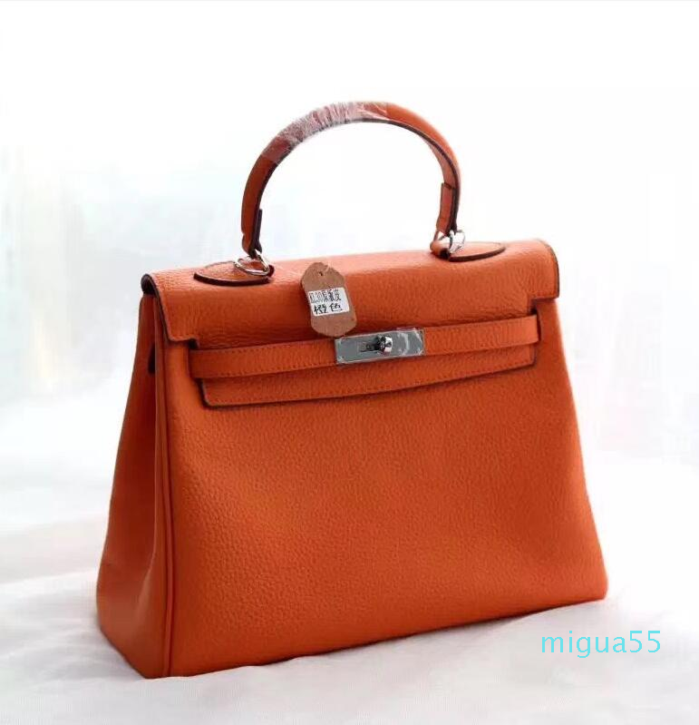 

Fashion Designer Bags Women Totes Shoulder Bag With Stamped Lock Handbags Purses Cowhide Real Leather Female Crossbody purse, Red