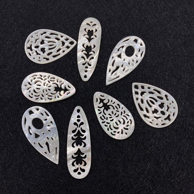 

Charms Natural Sea Shell Pendant Cute Carved Water Drop Shape For Jewelry Making Bulk DIY Necklace Earring Accessories Wholesale, Bronze;silver
