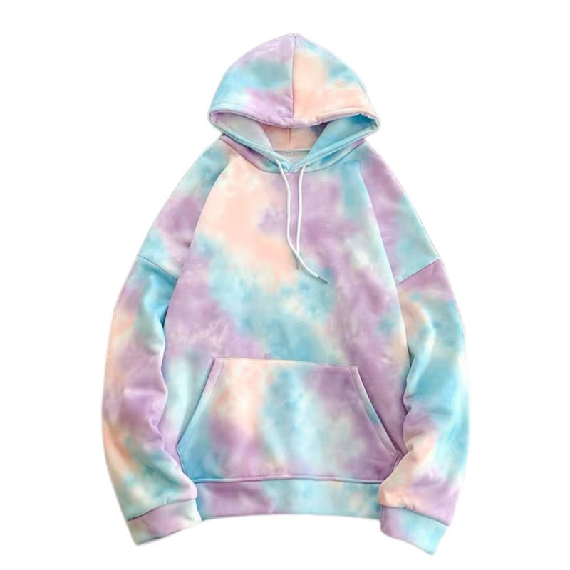 

Women's Hoodies & Sweatshirts Women Tie-dye Sweatshirt Long Sleeve Shirts Hoodie Pullover Blouses Colorful Autumn Winter Pockets Blouse Casu, Black