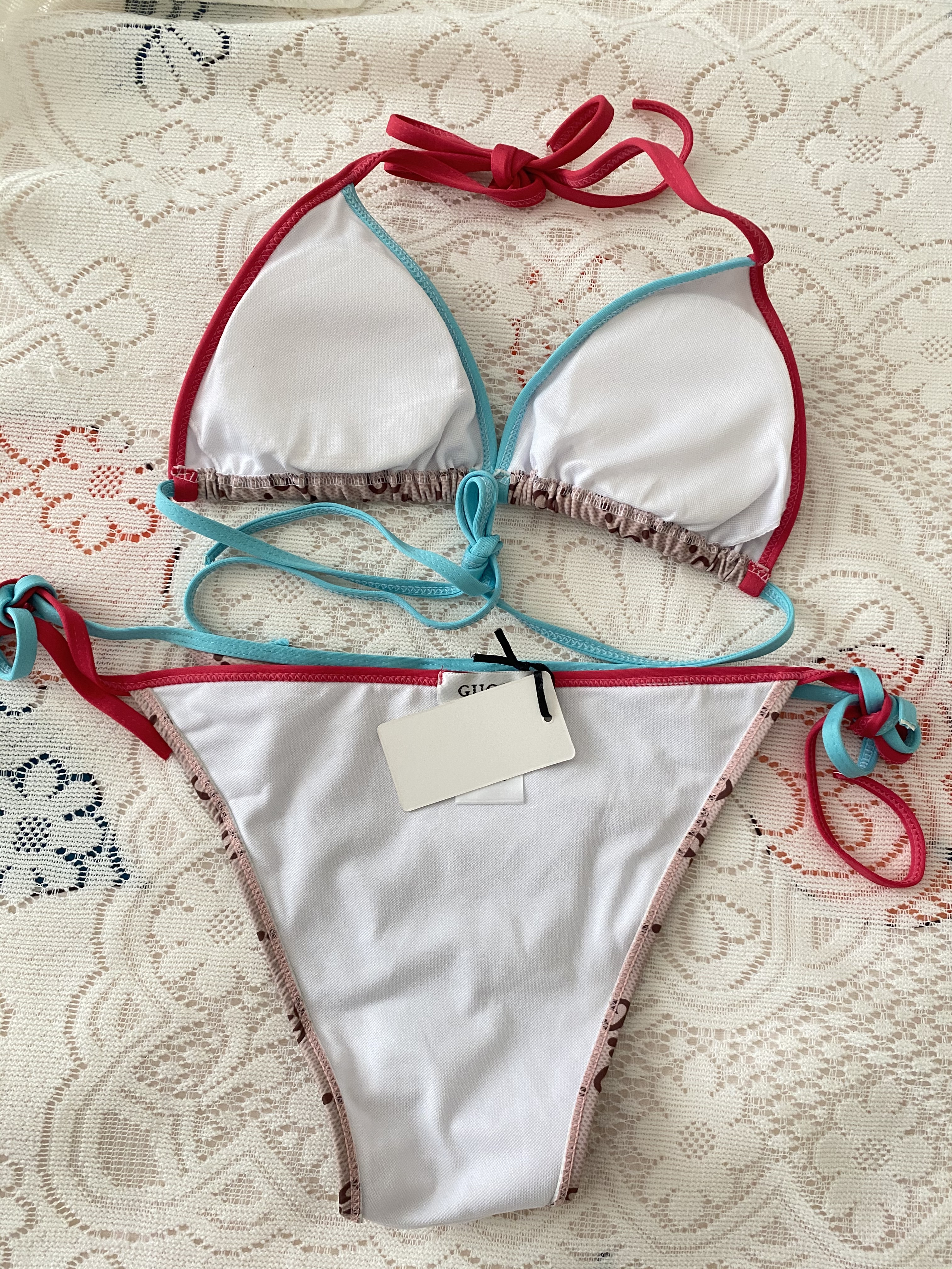 

Hot Selling Bikini Women Fashion Swimwear IN Stock Swimsuit Bandage Sexy Bathing Suits pad Tow-piece 6 Styles, White;black