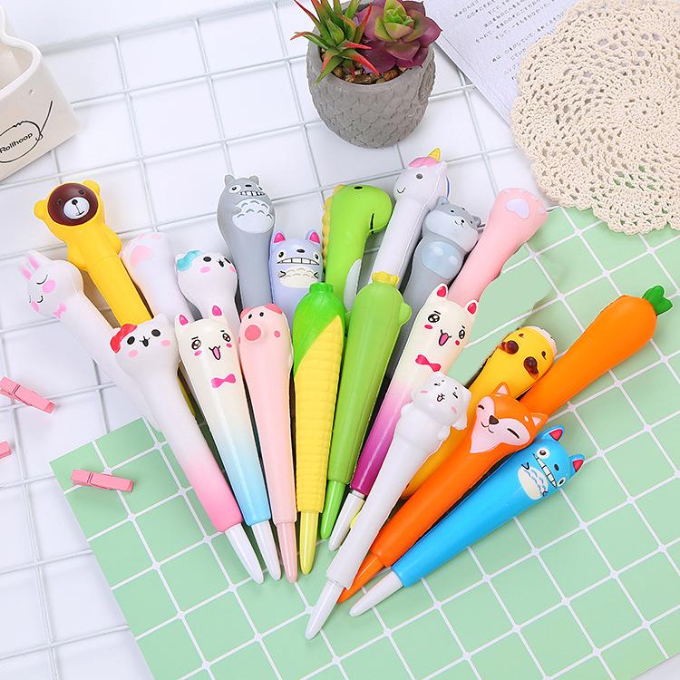 

3pcs Kawaii Stationery Pen Soft Rebound Decompression Cartoon Learning Cute Office Accessories Supplies Gel Pens